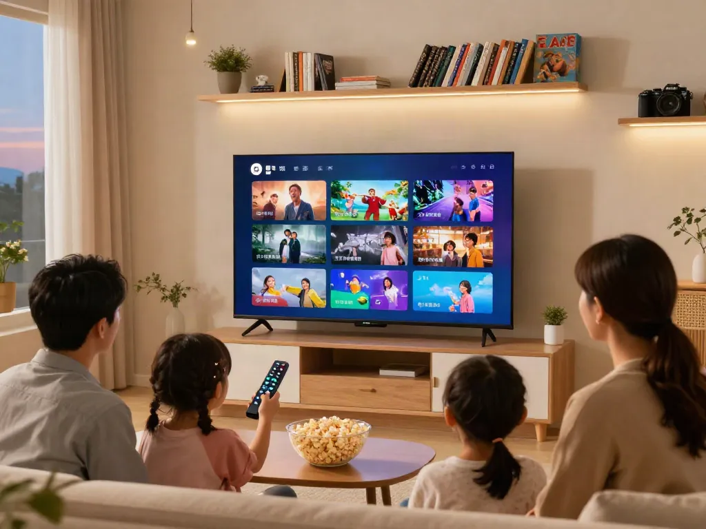 Profitez d'Atlas Iptv avec votre famille dans un salon chaleureux en streaming des émissions.